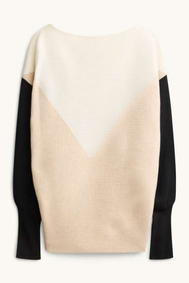 Femmes - Pull - côtelé - beige