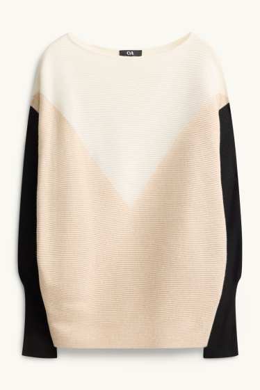 Femmes - Pull - côtelé - beige