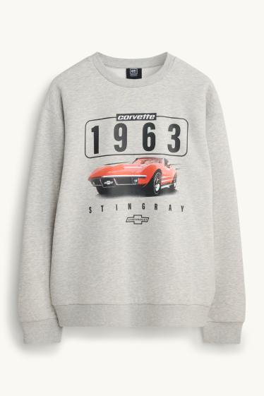 Herren - Sweatshirt - Relaxed Fit - Chevrolet - hellgrau-melange