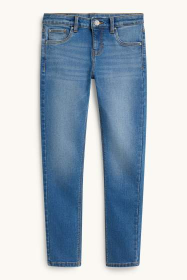 Kinder Mädchen - Skinny Jeans - Thermojeans - jeansblau