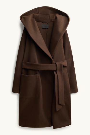 Femmes - Manteau à capuche - marron