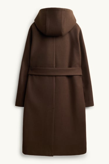 Femmes - Manteau à capuche - marron