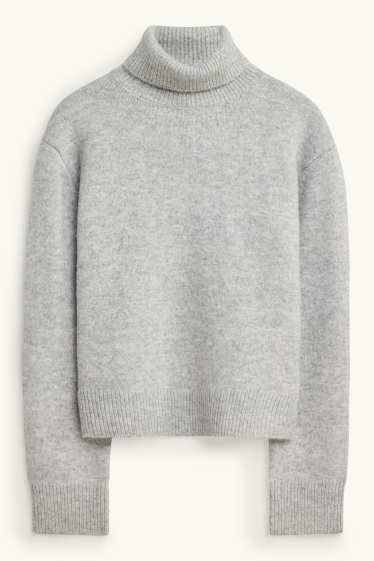 Enfants filles - Pull à col roulé - gris clair