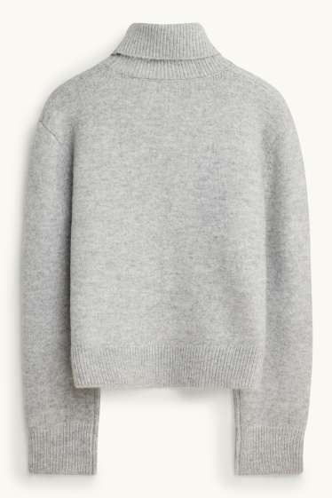 Enfants filles - Pull à col roulé - gris clair