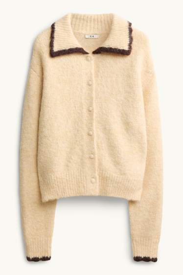 Femei - Cardigan tricotat - maro / galben