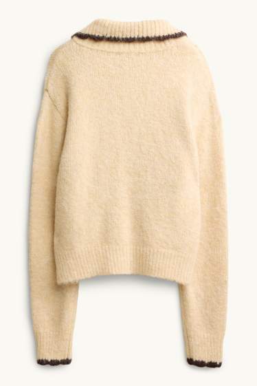 Femei - Cardigan tricotat - maro / galben
