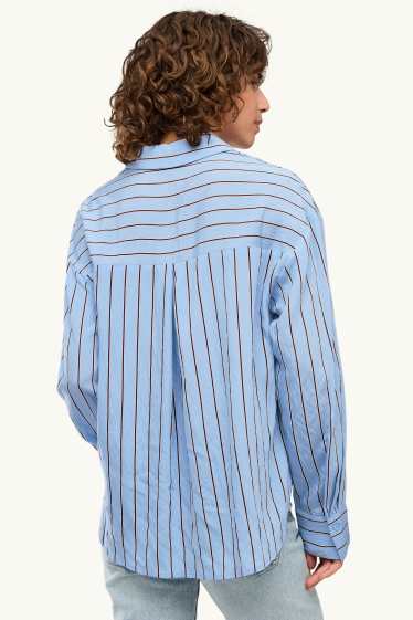 Femmes - Blouse-chemise - à rayures - bleu