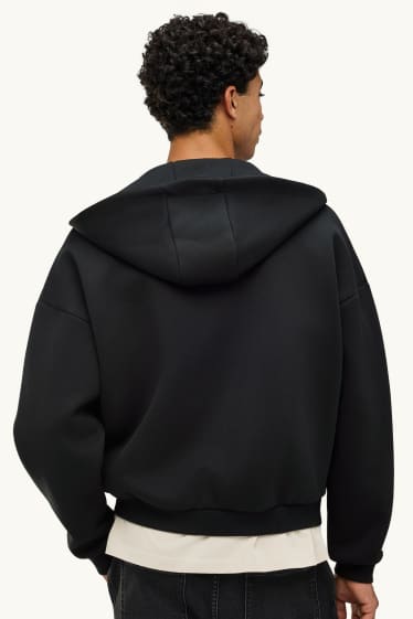 Herren - Sweatjacke mit Kapuze - schwarz
