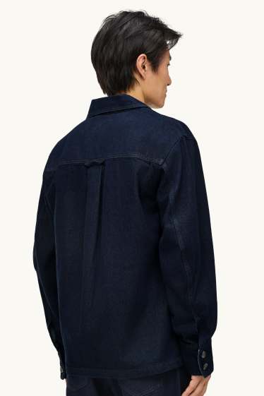 Hommes - Veste-chemise en jean - relaxed fit - jean bleu foncé