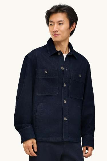 Hommes - Veste-chemise en jean - relaxed fit - jean bleu foncé