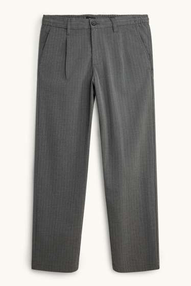 Bărbați - Chino - tapered fit - dungi fine - gri închis
