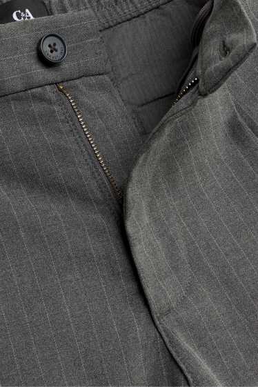 Bărbați - Chino - tapered fit - dungi fine - gri închis