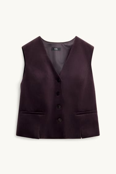 Damen - Samt-Business-Weste - tailliert - violett