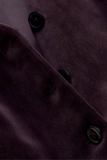 Damen - Samt-Business-Weste - tailliert - violett