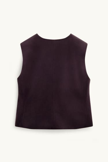 Damen - Samt-Business-Weste - tailliert - violett