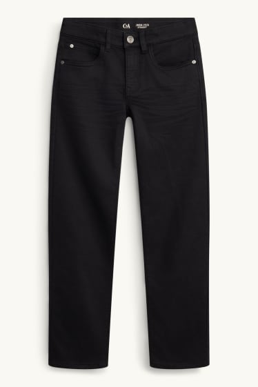 Kinder Jungen - Straight Jeans - Thermojeans - schwarz