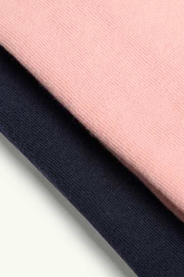 Enfants filles - Lot de 2 paires - collants - rose / bleu foncé