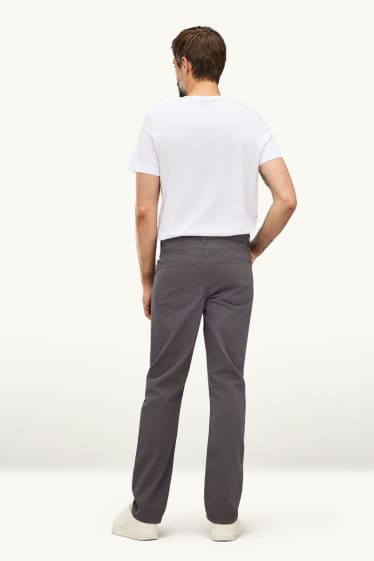 Hommes - Pantalon - straight fit - gris foncé