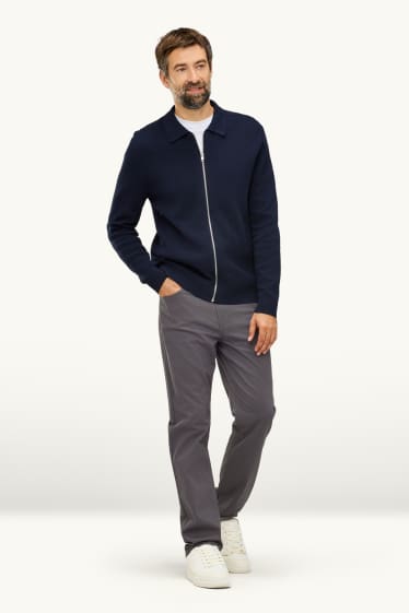 Hommes - Pantalon - straight fit - gris foncé