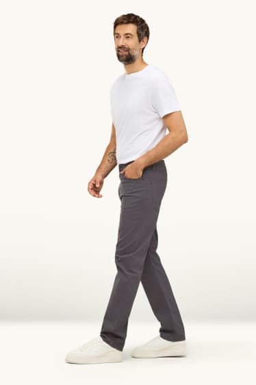 Hommes - Pantalon - straight fit - gris foncé