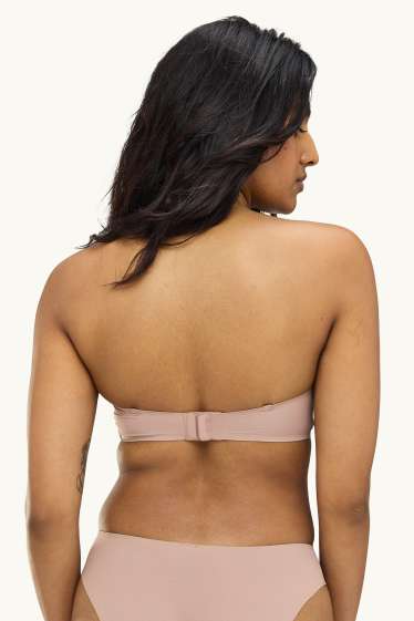 Women - Invisible bandeau bra - padded - nougat coloured