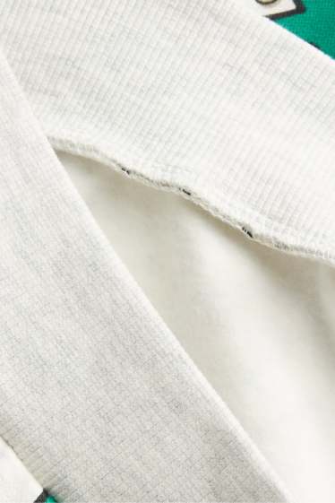 Kinderen: jongens - Kerstset - sweatshirt en muts - 2-delig - lichtgrijs