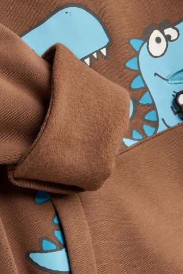 Children Boys - Dino and bone - hoodie - brown