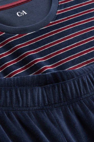 Men - Velvet pyjamas - red / dark blue