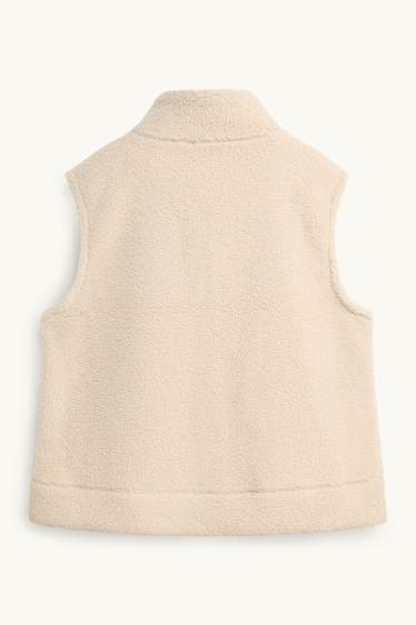 Dames - Gilet van teddybont - beige