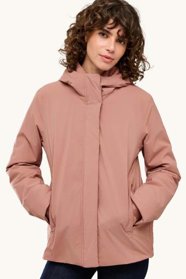 Dona - Jaqueta tècnica amb caputxa - folrada - impermeable - rosa pastel