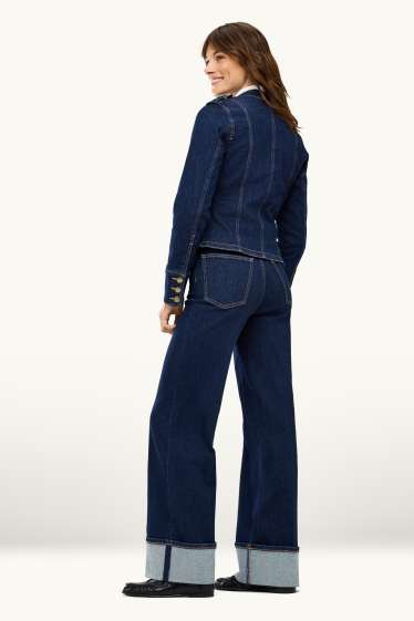 Damen - Wide Leg Jeans - High Waist - LYCRA ® - dunkeljeansblau