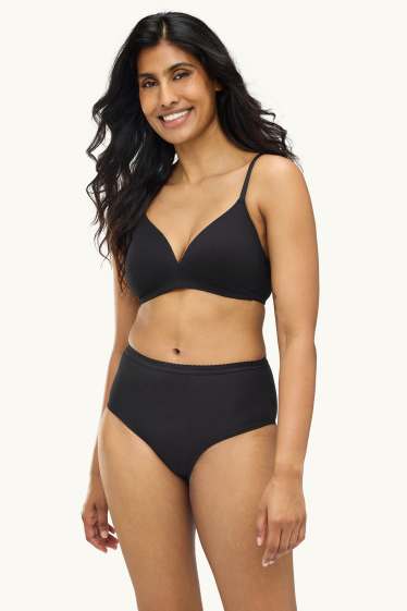 Women - Multipack of 3 - knickers - black / beige