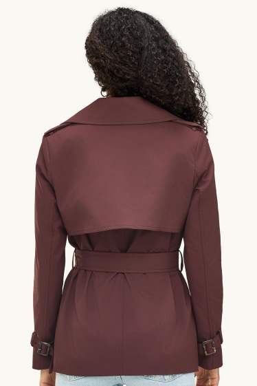 Damen - Trenchcoat - wasserabweisend - bordeaux
