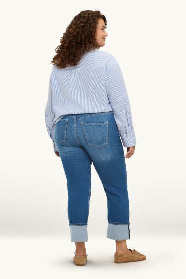 Damen - Crop Straight Jeans - Mid Waist - LYCRA® - jeansblau