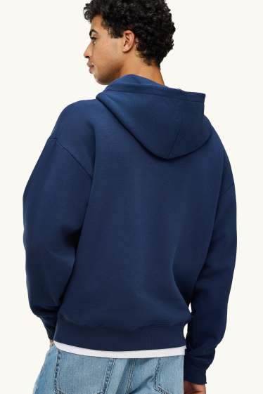 Uomo - Felpa con cappuccio - blu