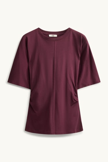 Damen - T-Shirt - Slim Fit - bordeaux