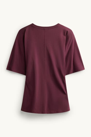 Damen - T-Shirt - Slim Fit - bordeaux