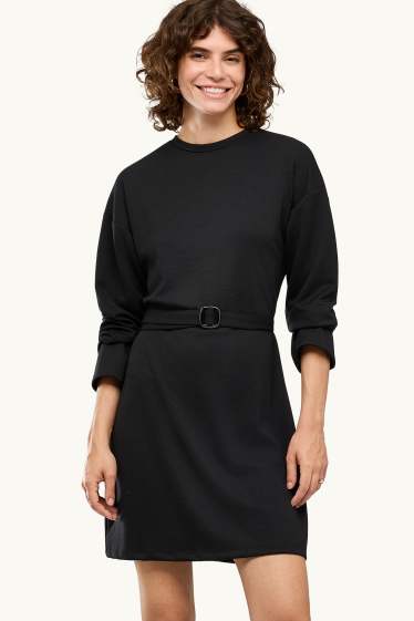 Donna - Vestito fit & flare con cintura - nero