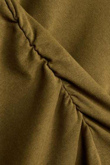 Women - Long sleeve top - slim fit - khaki