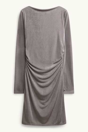 Dámské - Bodycon šaty - s třpytivým efektem - šedá