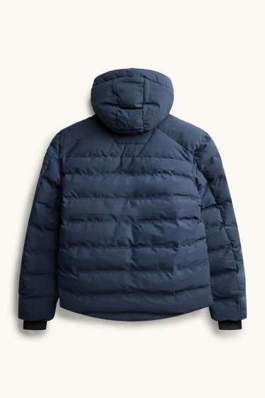 Herren - Steppjacke mit Kapuze - gefüttert - dunkelblau