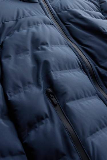 Herren - Steppjacke mit Kapuze - gefüttert - dunkelblau