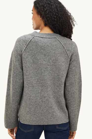 Damen - Pullover - grau-melange