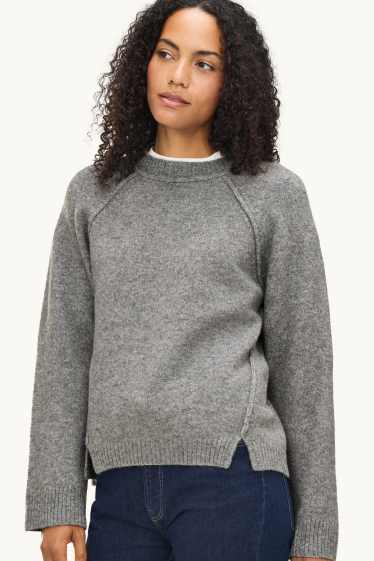 Damen - Pullover - grau-melange