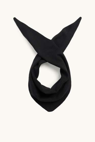 Women - Knitted scarf - black