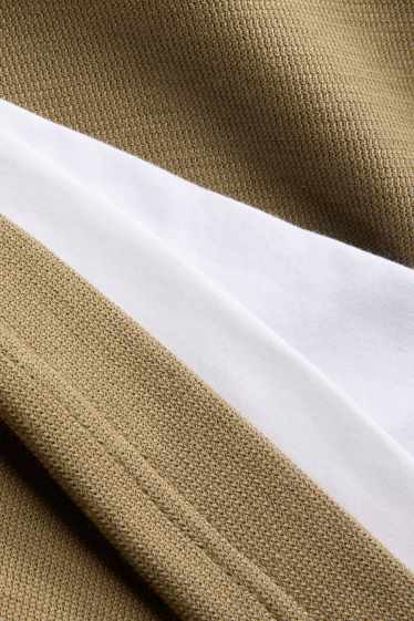 Herren - Pullover - 2-in-1-Look - strukturiert - khaki