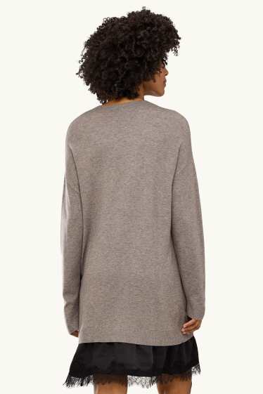 Femei - Rochie din tricot - aspect 2 în 1 - gri / negru