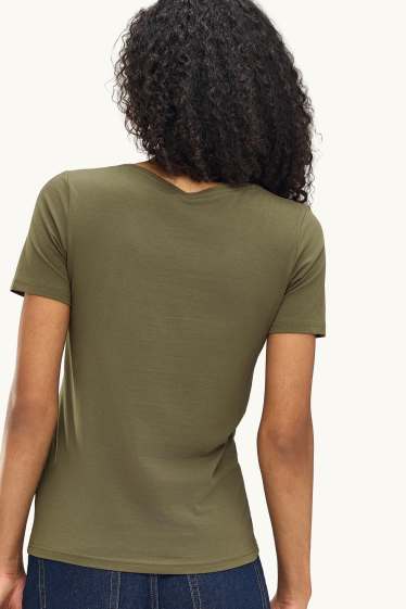 Dámské - Tričko - slim fit - zelená