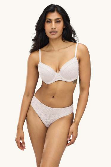 Dames - Slip - met structuur - roze