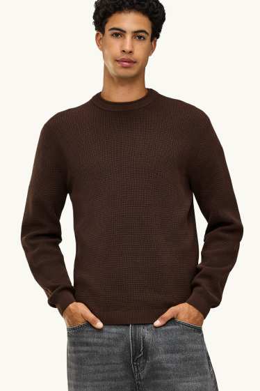 Herren - Pullover - strukturiert - braun